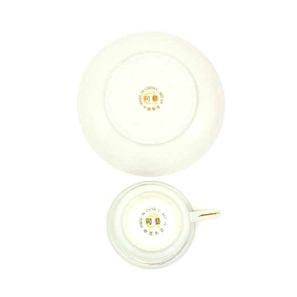 Cottagecore Roses Teacup & Saucer Old English Rose Pink Roses Shabby Chic Cup - Picture 4 of 4